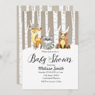 Winter Rustic Woodland Baby Shower Invitation