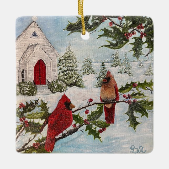 Winter’s Peace Ceramic Ornament (Front)