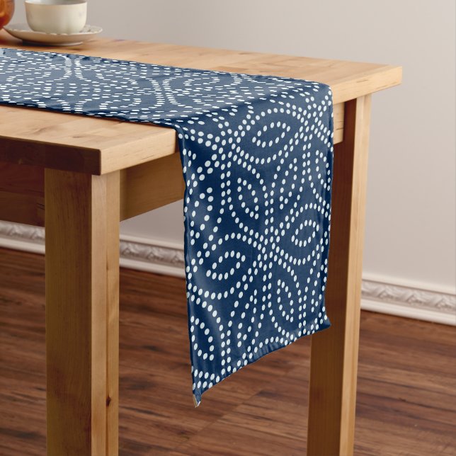 Winter Sacred Geometry Pattern Long Table Runner (In Situ)