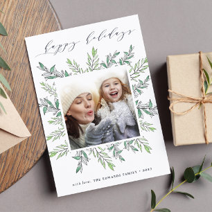 Winter Sage Holiday Photo Card