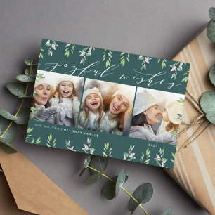 Winter Sage Holiday Photo Collage Card