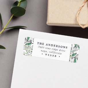 Winter Sage Holiday Return Address Label