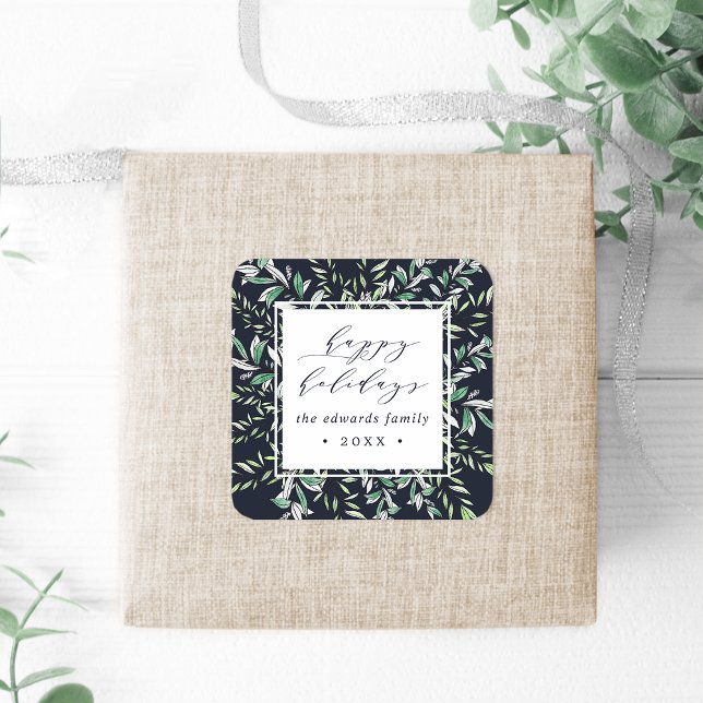 Winter Sage | Personalised Holiday Square Sticker (Creator Uploaded)