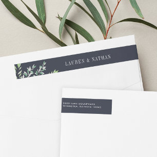 Winter Sage   Wedding Return Address Wrap Around Label