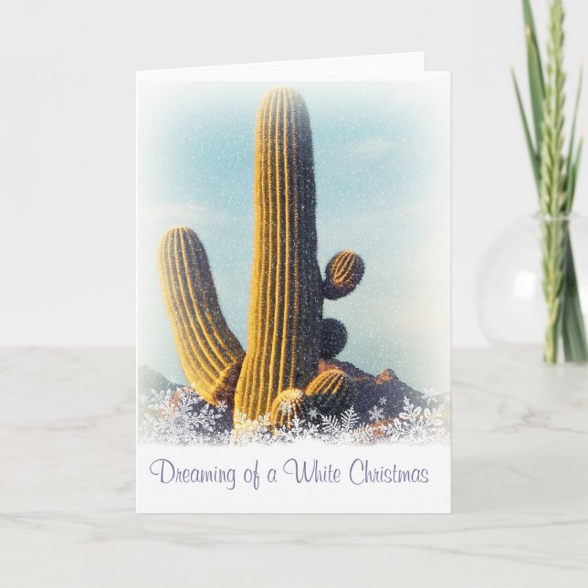 Winter Saguaro Holiday Greeting Card (Front)