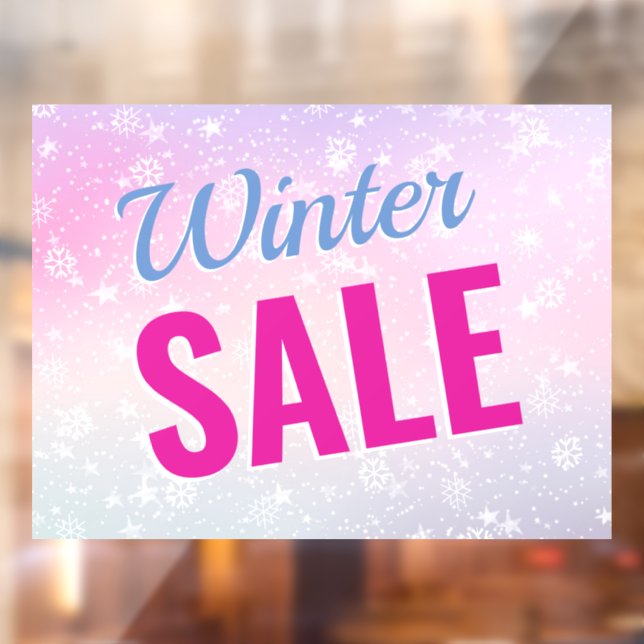 Winter Sale, DIY Message, Snowflakes, Fuchsia/Blue (Sheet 2)