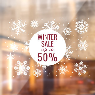 Winter sale, snowflakes large window decals