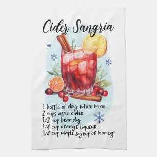 Winter Sangria Recipe Holiday Tea Towel