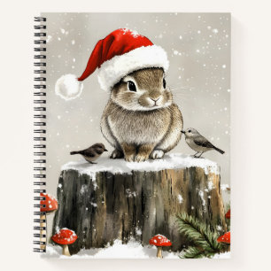Winter Santa Bunny Wonderland Notebook