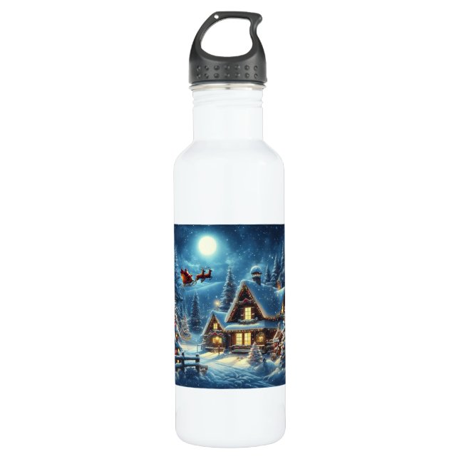 Winter/Santa/Christmas/Snow 710 Ml Water Bottle (Front)