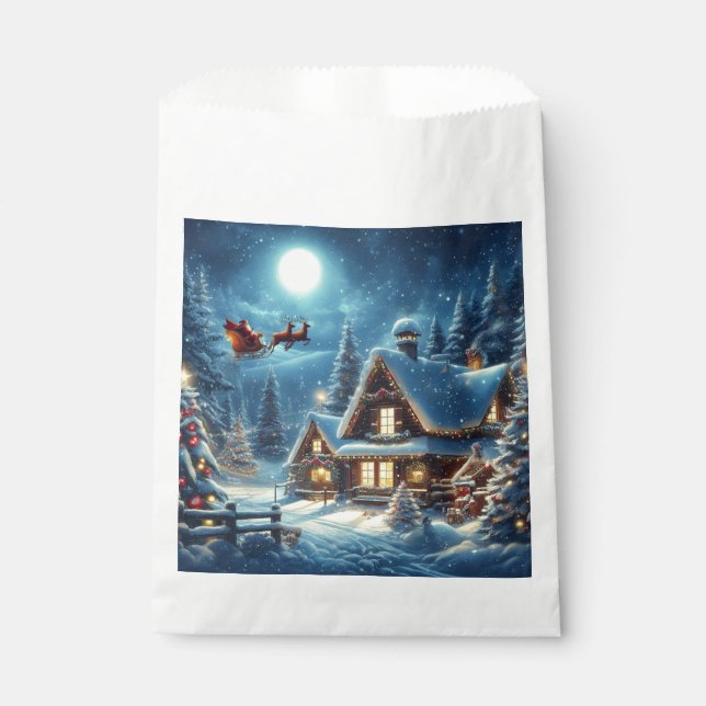 Winter/Santa/Christmas/Snow Favour Bag (Front)