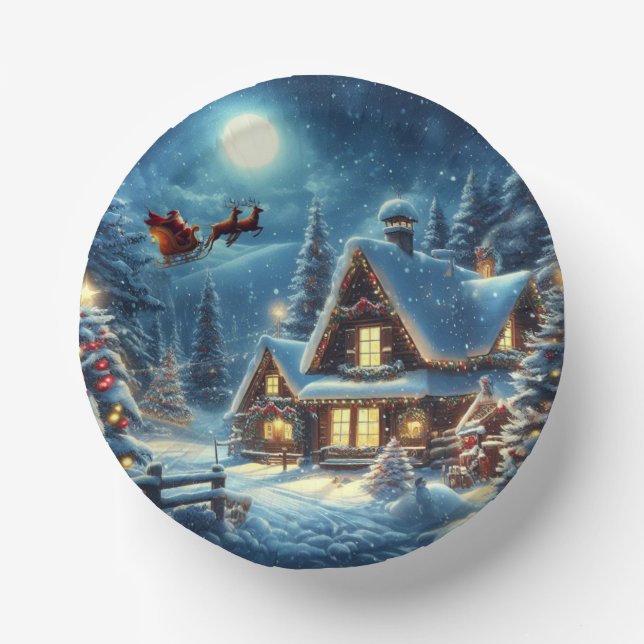 Winter/Santa/Christmas/Snow Paper Plate (Front)