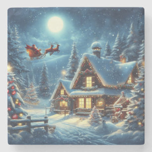 Winter/Santa/Christmas/Snow Stone Coaster