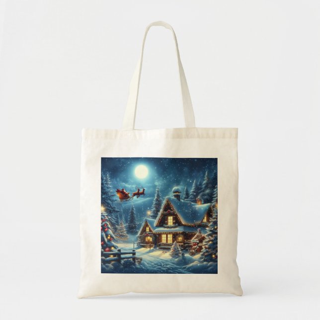 Winter/Santa/Christmas/Snow Tote Bag (Front)