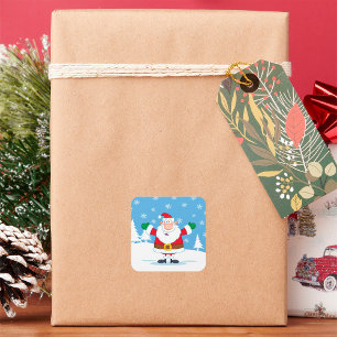 Winter Santa Square Sticker