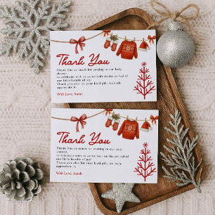 Winter Santa Thank You Card