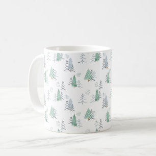 Winter Scandinavian Tree Hand-Painted Pattern Coffee Mug