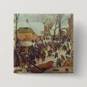 Winter Scene, 16th century 15 Cm Square Badge