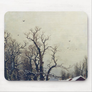 Winter scene, 19th century mouse pad
