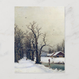 Winter scene, 19th century postcard