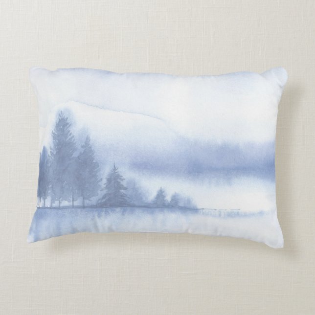 Winter Scene 2, double-sided print Decorative Cushion (Back)