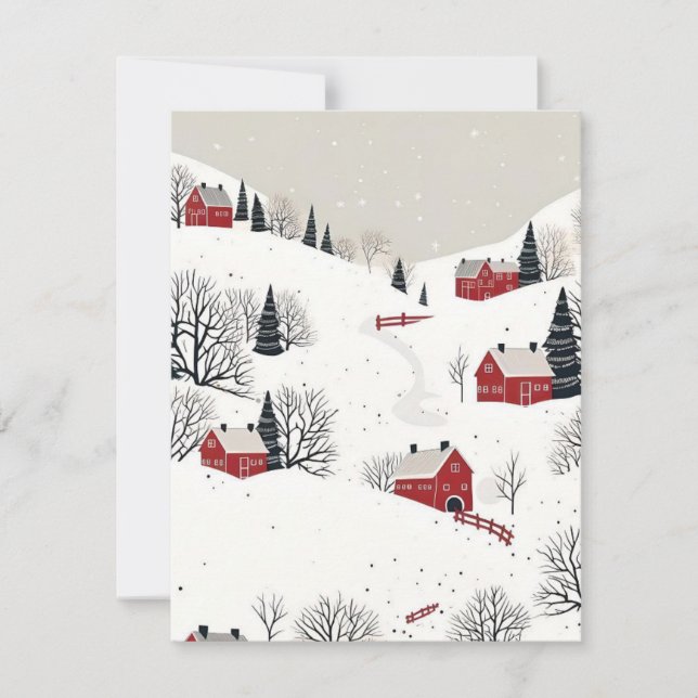 Winter Scene Acrylics Holiday Card (Front)