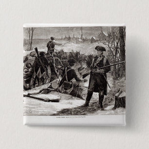 Winter Scene at the Continental Army Encampment 15 Cm Square Badge