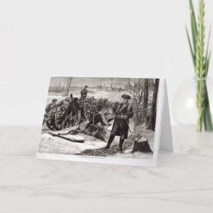 Winter Scene at the Continental Army Encampment Holiday Card