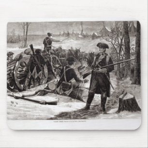 Winter Scene at the Continental Army Encampment Mouse Pad