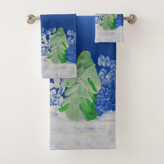 Winter Scene Bath Towel Set (Insitu)