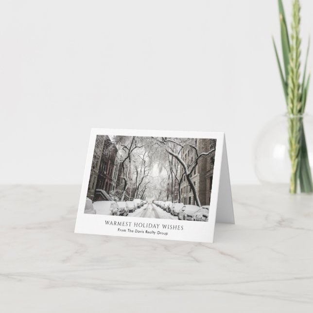 Winter Scene Business Corporate Christmas Holiday Card (Front)