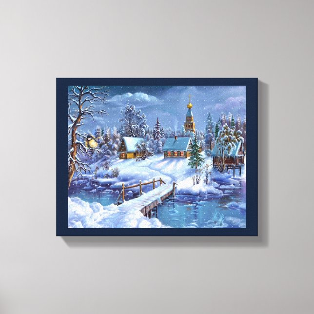 Winter Scene Canvas Wall Art (Front)