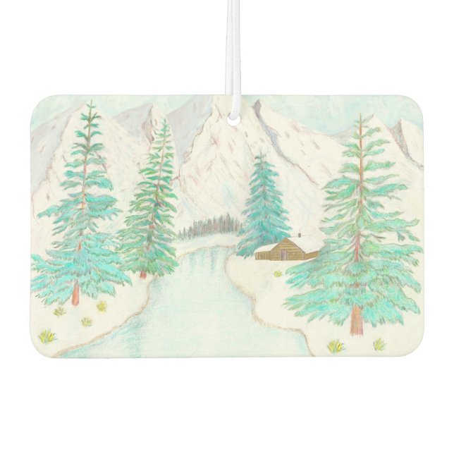 Winter Scene Car Air Freshener (Front)
