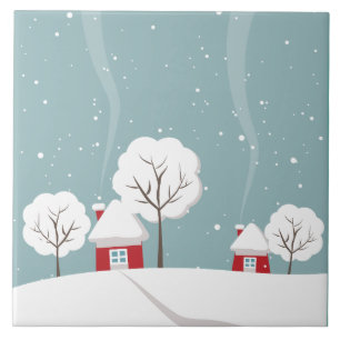 Winter scene ceramic tile