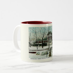 Winter Scene, Charlottesville VA, Vintage Style  Two-Tone Coffee Mug