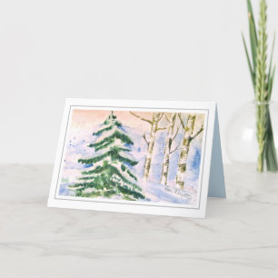 Winter Scene Christmas Holiday Card