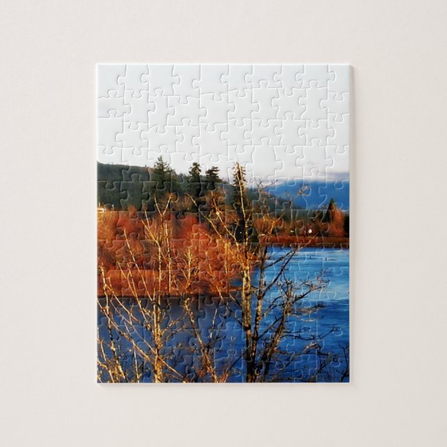 Winter Scene Columbia Gorge Jigsaw Puzzle (Vertical)
