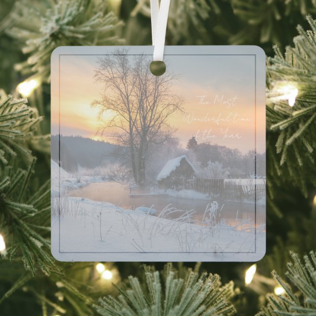 Winter scene custom Christmas Holiday  Metal Tree Decoration (Insitu)