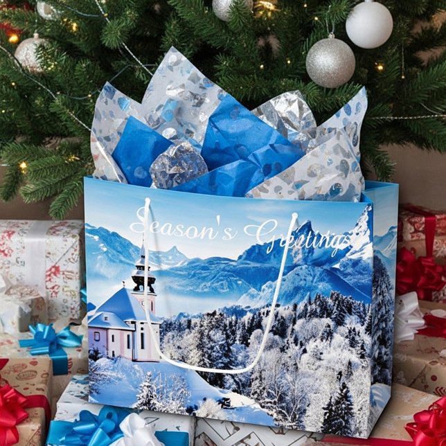 Winter scene custom  large gift bag (Creator Uploaded)