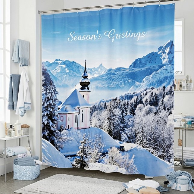 Winter scene custom  shower curtain (Creator Uploaded)