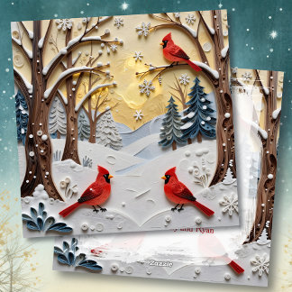 Winter Scene | Enchanted Forest & Cardinals Holiday Card