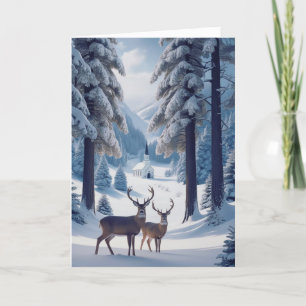 Winter Scene Folded Christmas Card 