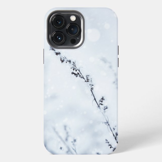 Winter scene -Frozened flower iPhone Case (Back)