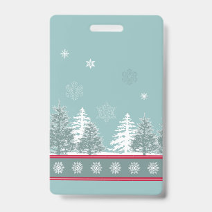 Winter scene ID badge