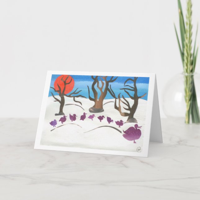 Winter Scene of Make Way for Ducklings Holiday Card (Front)