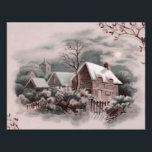 winter scene photo print<br><div class="desc">winter Christmas, houses, snow, snowy, drawing, awesome, unique, romantic, winter scene, </div>