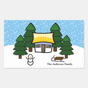 Winter Scene - Rectangle Sticker
