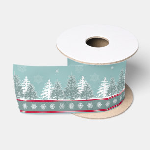 Winter scene satin ribbon