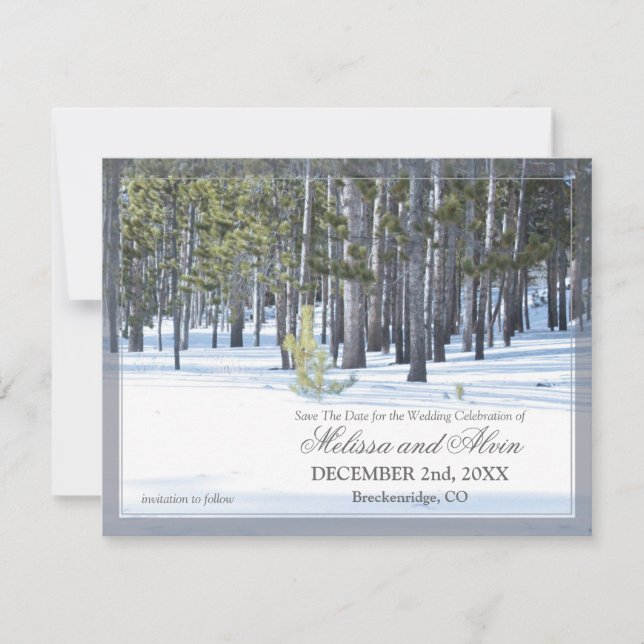 Winter Scene Save The Date Invitation (Front)