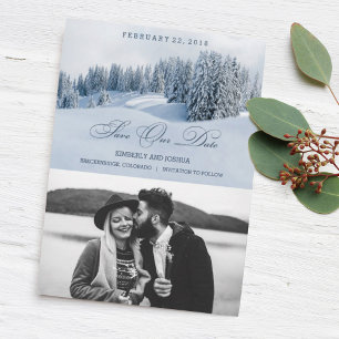 Winter Scene Save the Date Photo Card